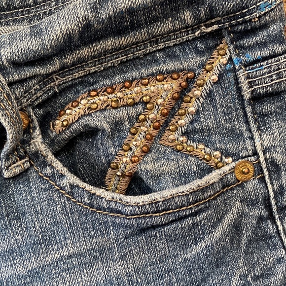 7 For All Mankind Women’s Flynt Jeans Size 27 Beaded - Picture 3 of 12